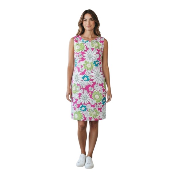 Chadwicks Dresses & Skirts - Chadwicks Women's 12 Spring Floral Bright Stretch Cotton Blend Knee Length Dress
